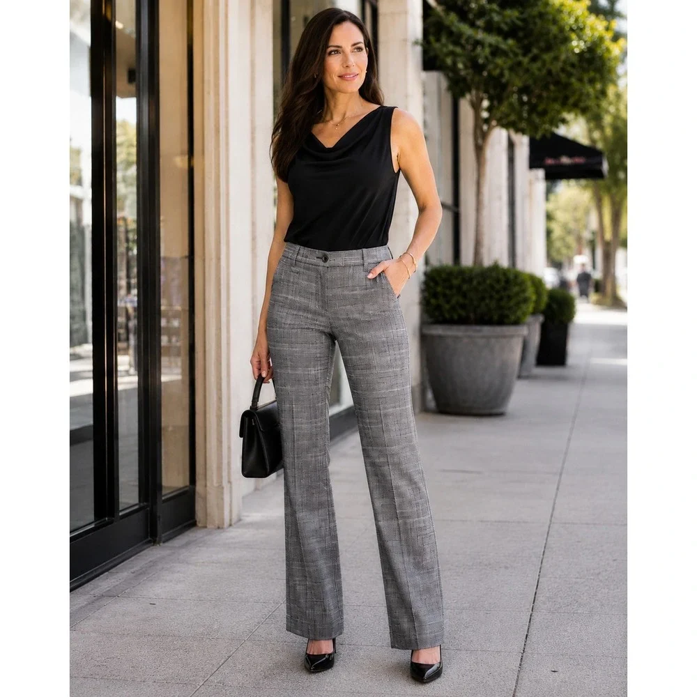 Cabi Classy Counsel Plaid Dress Pants Women's Size 4 Career Trousers